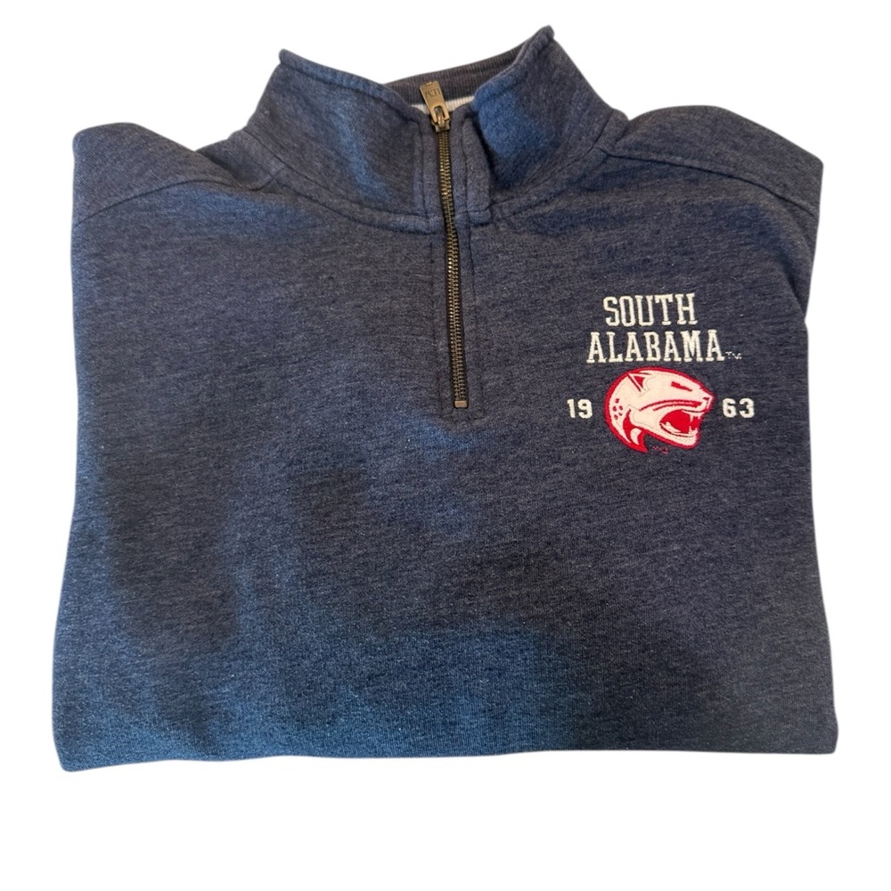League University of South Alabama Triblend Sweats Quarter-Zip - Heather Navy
